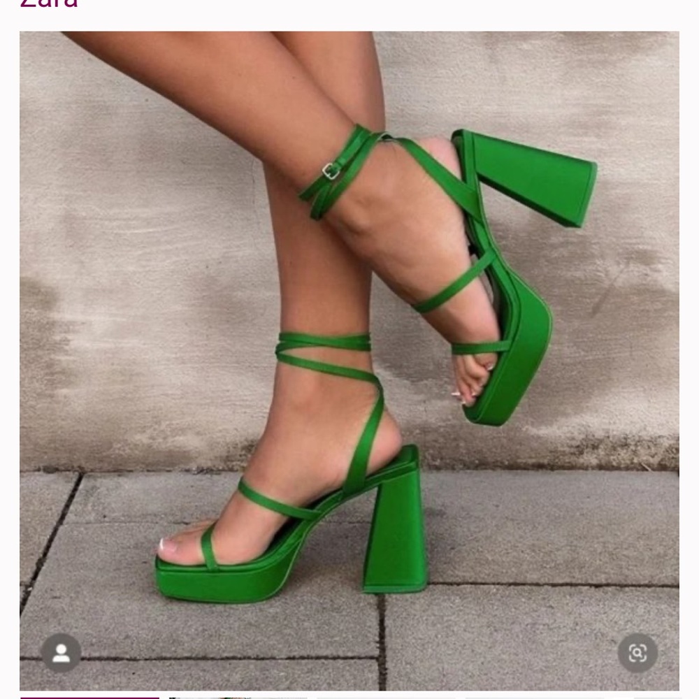 Zara Strappy Chunky Heel Platform Sandals